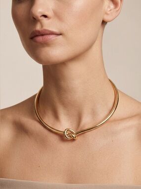56: House of Harlow Gold Knot Bangle Necklace
